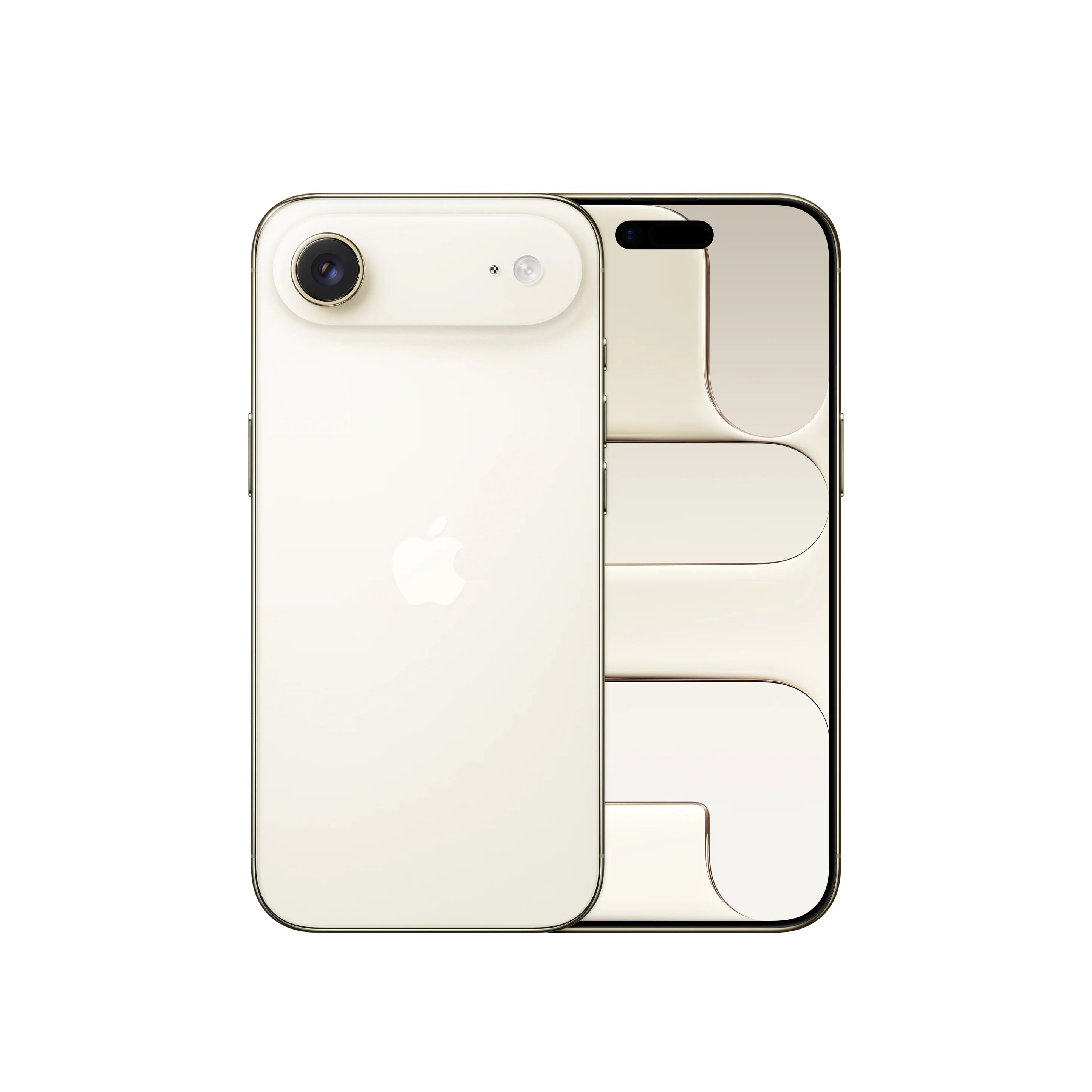iPhone Air në ngjyrën ari i lehtë, pamje nga pas dhe nga para
